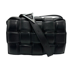 Bottega Veneta Padded Cassette Shoulder Bag Black Leather